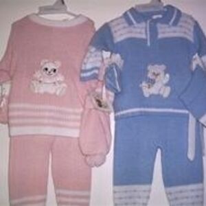 Adorable Pink or Blue Lil Bear Knit Outfit